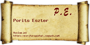 Porits Eszter névjegykártya